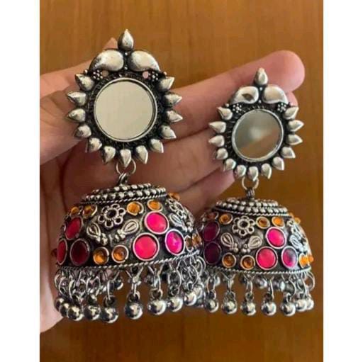 Indian Traditional Oxidized MultiColor Ghungroo Jhumka Earrings for Women & Girls