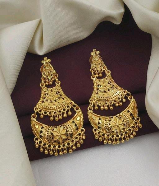 Indian Antique Gold Touch Matte Finish Tiny South Earrings For Women & Girls