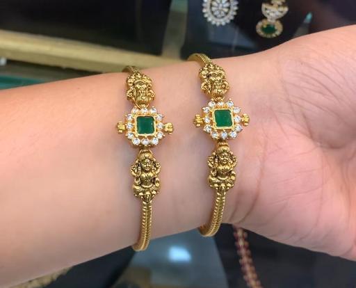 Temple Golden South Indian Rajwadi Bracelet Set For Women & Girls