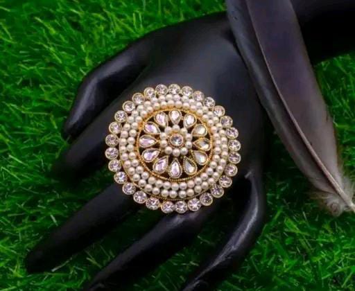 Traditional Kundan Gold Plated Adjustable Ring: A Symbol of Heritage and Craftsmanship