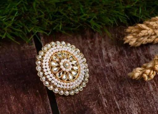 Traditional Kundan Gold Plated Adjustable Ring: A Symbol of Heritage and Craftsmanship