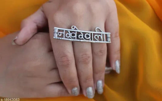 Handcrafted Nakharewali Silver Tone Rajasthani Indian Oxidized Rings For Women & Girls