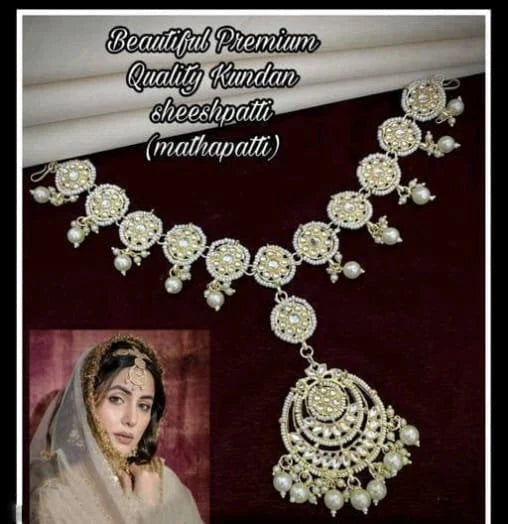 Indian Bollywood Hina Khan Inspiration Golden Touch Kundan Sheesh Patti For Women & Girls