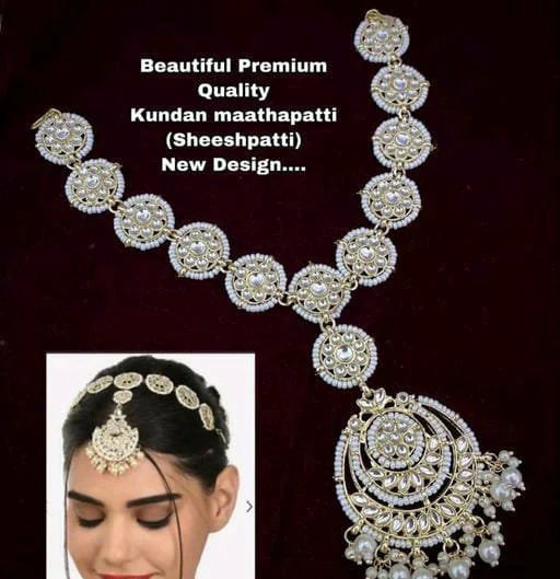 Indian Bollywood Hina Khan Inspiration Golden Touch Kundan Sheesh Patti For Women & Girls