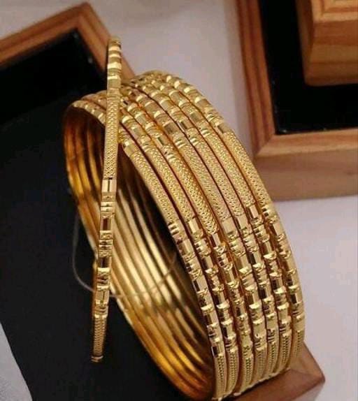 Indian Designer High Polish 1 Gram Gold 8 Bangles Set, Indian Jewelry, Gold Bangles, Indian Bangles, Bracelet Set, Hand Accessories