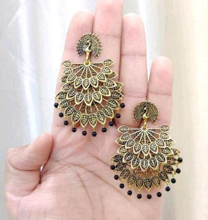 Handmade Peacock Earrings, Drop Dome Long Indian Jhumki, Chandbaliyan, Gift For Her, Vintage Jhumki Earring, Bareli Jhumka Rajasthani Jhumka