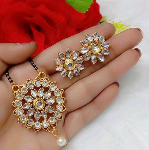 High Quality Gold Plated Flower Mangalsutra, Diamond Mangalsutra, Gold Plated Mangalsutra, Bollywood Actress Mangalsutra, CZ Mangalsutra set