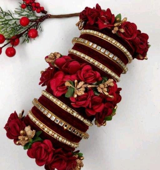 Customized Order Rose Red Flower Bangles Indian Weddings Bangles Metal Pink, Golden Bangles Wedding Jewelry, Personalized Bangles