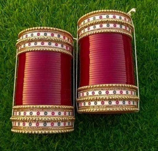 Traditional Bridal Chura, Indian bangles, Red Dotted Chura, Red Punjabi Choora, Simple Chuda, Daily Wear Chura Indian Jewelry Chura bangle