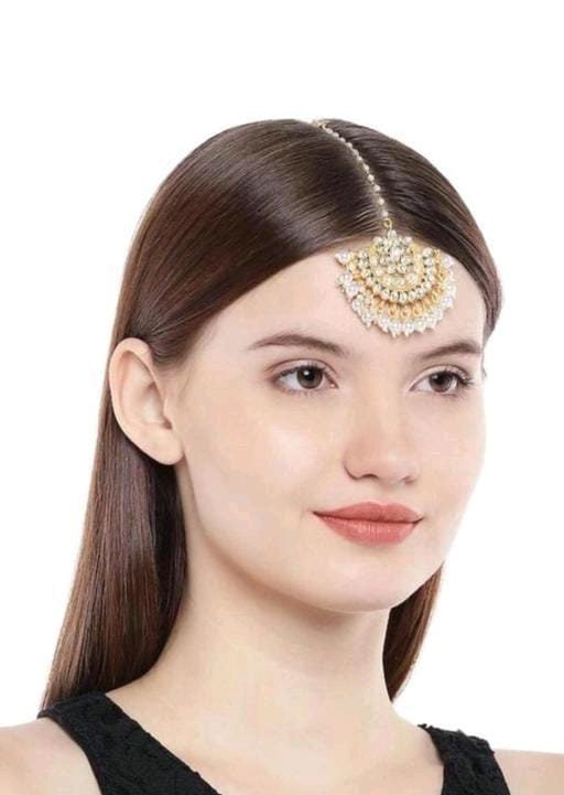 Pearls Tiny Gold Plated Tikka Maang Tikka Gold Tikka Bridal Maang Tikka Jewelry Antique Tikka Headpiece Wedding Tikka Pakistani Golden Tikka