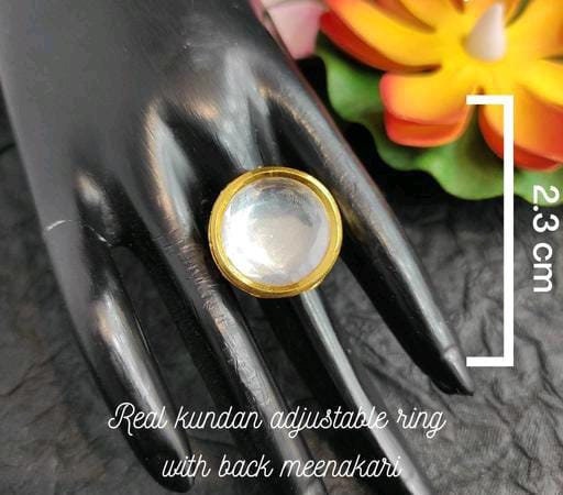 Kundan Ring/ Meenakari Gold Ring/Indian Adjustable Ring/ Pakistani Ring/ Wedding Ring/ Bollywood Jewelry/ Indian Jewelry/ Indian Rings