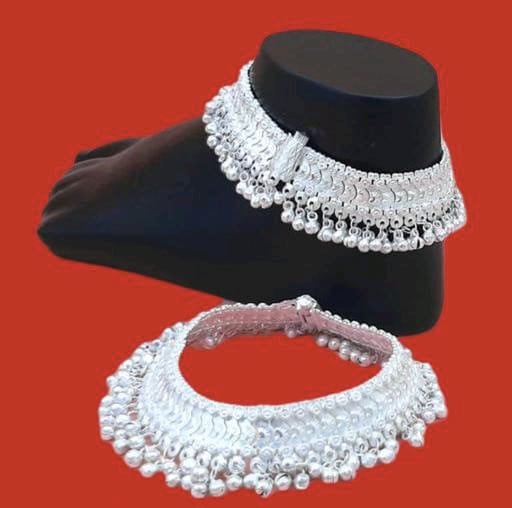 Heavy Silver Finish Bride Anklet Pajeb/ Ghungroo Payal/ Bollywood Jaipuri Jewelry/ Heavy Kundan Payal/ Wedding Silver Payal/ Indian Jewelry