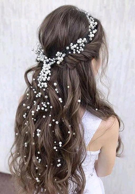 Pearls Line Hair Accessories, Bridal hair comb, Floral Styled Hair Accessories , wedding hair accessories, bridal hair accessories