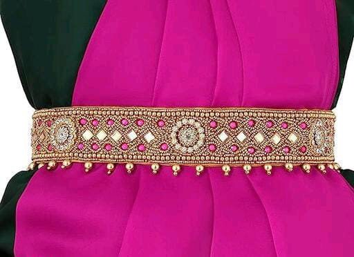 Indian Elastic Hipbelt for saree and lehenga, Temple hipbelt elastic. Adjustable hipbelt/ South Indian temple hip belt