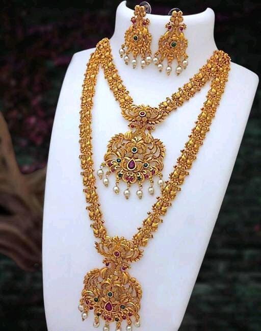 Indian High quality beautiful Gold plated Choker Necklace Set/ South Indian Bridal Jewelry Set/ Bollywood Jewelry/ Temple Jewelry/ Gifts