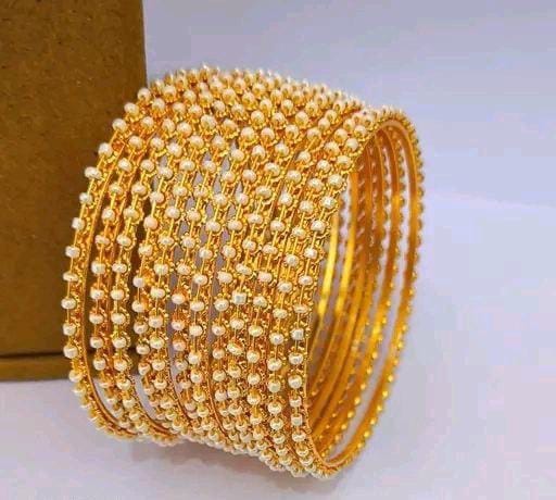 Set Of 12 Gold Moti Indian Bangles/ Hand Accessories/ Indian Jewelry/ CZ Antique Bangles/ Cubic Zirconia Bangle,Pakistani Jewelry for Women