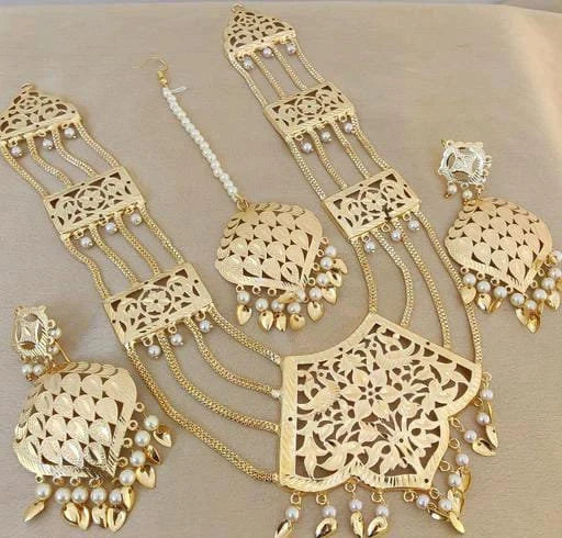 Jadau Rajputana Rajasthani Look Long Raani Haar With Earring Jewelry Set For Women & Gifts