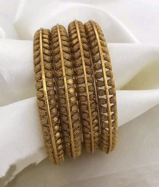 Gold Leaf Designer Gold Plated Wedding Party Wear Bangles Golden Bangle Ethnic Jewelry /new arrival bangle set/ gold bracelet/ Gold Bangles