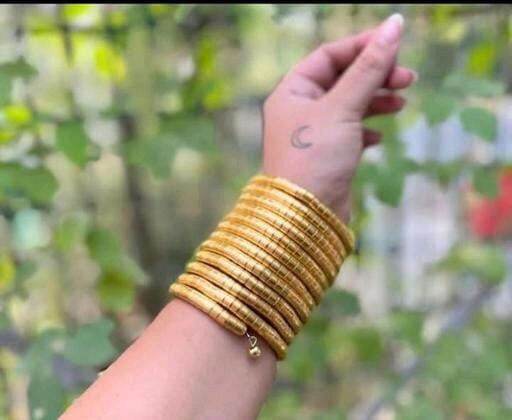 Golden Spiral Bangle/ Spiral Kalamkari Bangle/ Engraved Bangles Assortment / Minimalist Bangles Set / Spirals Patterns Bangles Set