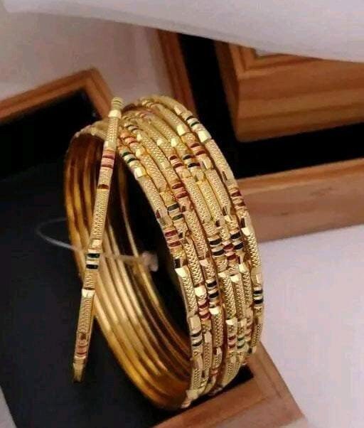 8 Indian Bangles Set, 22k Gold Plated, 8 Set Bangles , Traditional Indian, Gift for Her, Wedding Jewelry, Bridesmaid Gift, Bracelet, Kada