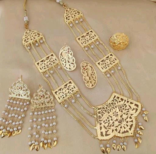 Jadau Rajputana Rajasthani Look Long Raani Haar With Earring Jewelry Set For Women & Gifts