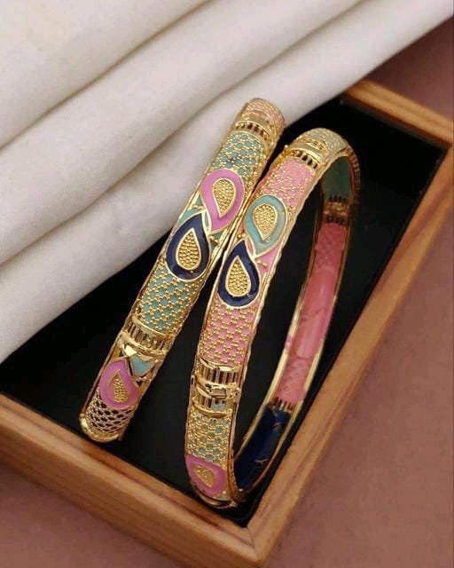 Minakari Multicolored Golden Bangles, Wedding Party Wear Bangles Ethnic Bangles, New Arrival Bangles Set, Love Bracelet, Gold Bracelet