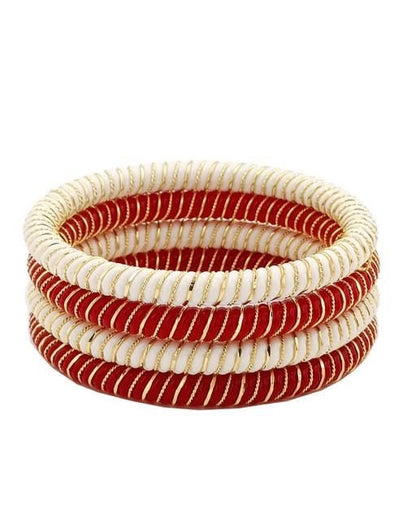 Indian New designer bangoli bangles/indian shakha pola bangles/ red white bangles/ pack of 4 set pola bangles/ indian bangles/ jewellery