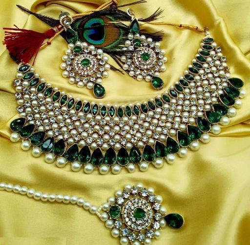 Beaded Kundan Necklace Set / Handmade Kundan Jewelry Set / Festive Necklace Set/Jewelry set for women/ Indian Wedding Necklace Set