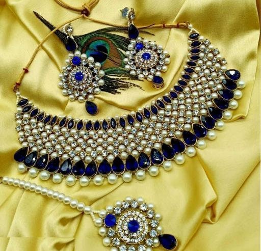 Beaded Kundan Necklace Set / Handmade Kundan Jewelry Set / Festive Necklace Set/Jewelry set for women/ Indian Wedding Necklace Set