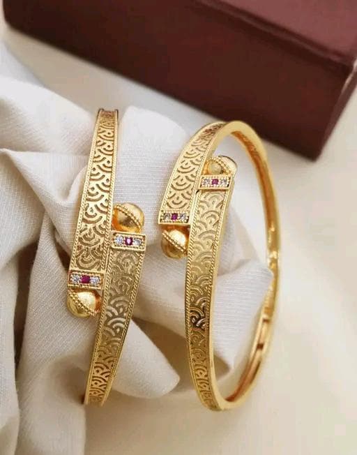 Micro Plating Gold Banges Set, Indian Matte Gold Bangles Set, Indian Jewelry, Gold Bangles, Indian Bangles, Bracelet Set, Hand Accessories